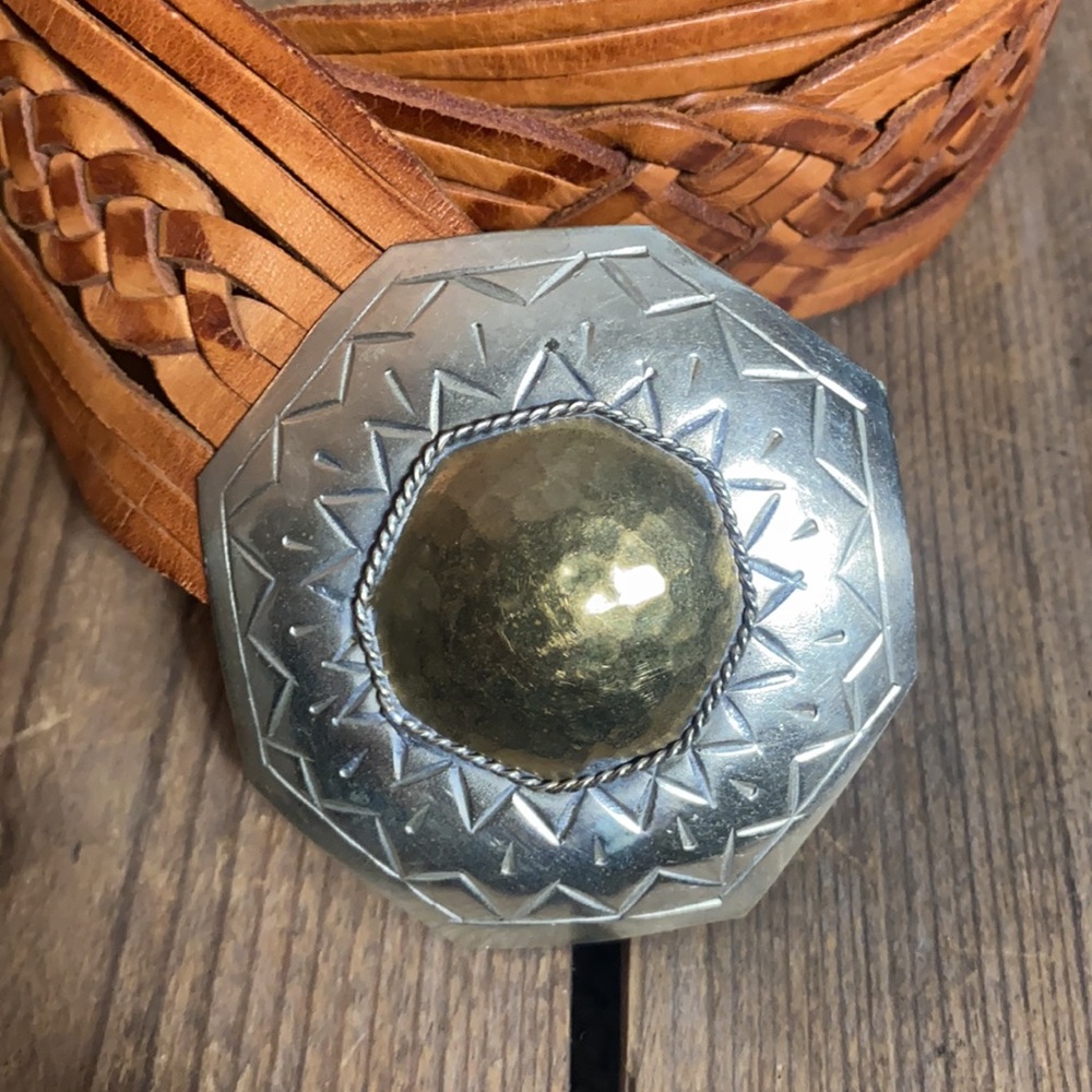Vintage Hand Made Leather Belt - Picture 2 of 3